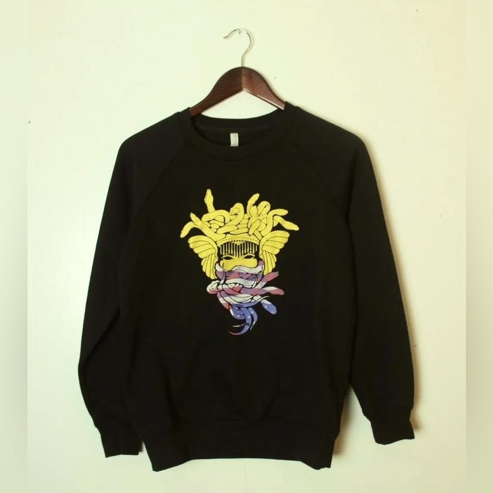 Crooks & Castles American Flag Medusa Black Crewneck